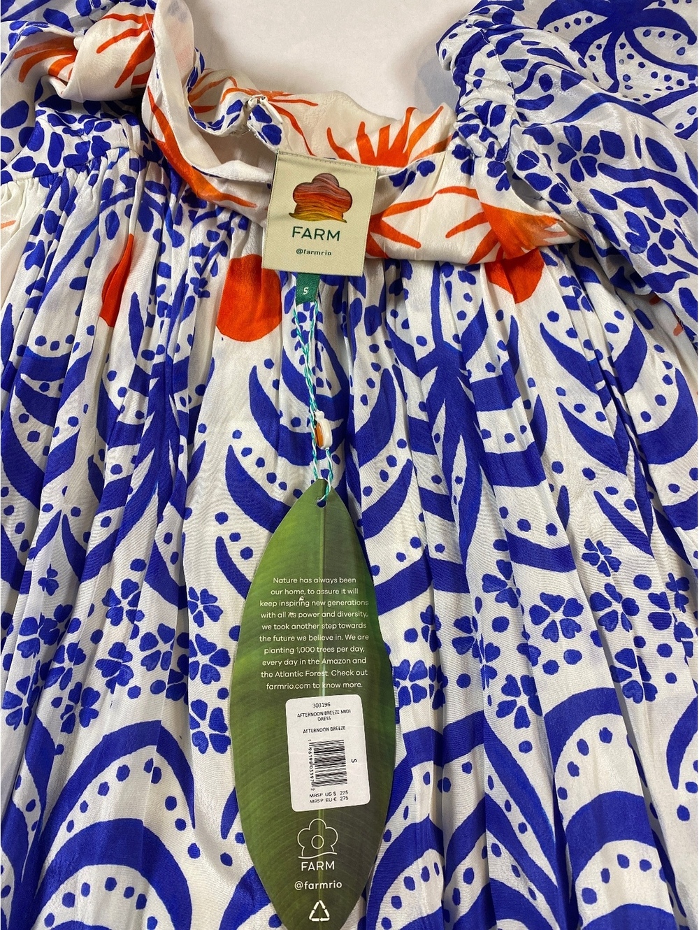Farm Rio Afternoon Breeze Caftan Midi Dress Size S - Picture 3 of 10